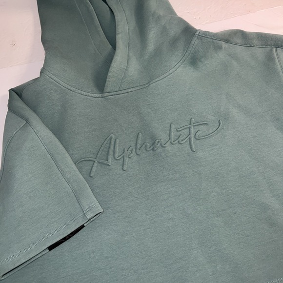 Alphalete Teal Half Sleeve Womens Cropped Hoodie‎ Size Medium - Picture 10 of 10